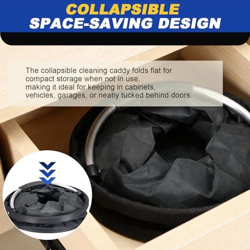 DASBET Cleaning Caddy with Handle, Collapsible Cleaning Caddy & Tool Bucket — view 4