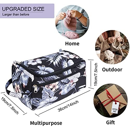 KALIDI Knitting Bag Yarn Wool Crochet Storage Bag Accessories Holder Large — view 6
