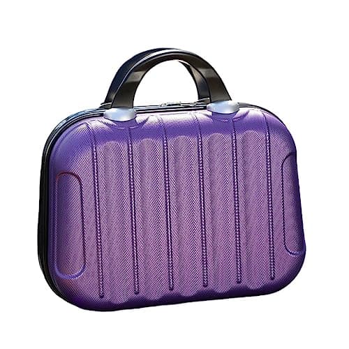 tuwiwol Portable Makeup Organizer Suitcase Box Outdoor Handbag Boarding Cosmetic Case Large Capacity Bag Festival Gift, Purple