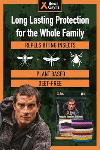Bear Grylls Mosquito Repellent Bracelets | Crafted for Adventure | Adjustable Leather | DEET-Free | Long-Lasting Protection | Pack of 20 — view 2