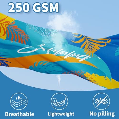 Startseite 200 x 90 cm Microfibre Towel - Large Size Quick Drying Microfibre Beach Towels for adults, Sand-Free, Absorbentextra large Beach Towels for adults - Includes Storage Bag (Pink Stripes) — view 4