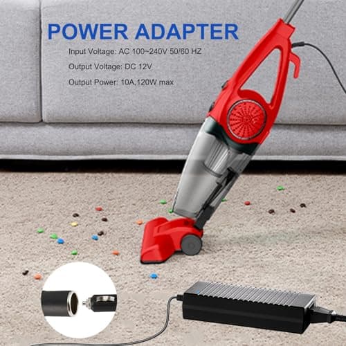 220V to 12V Adapter 10A 120W - UK 3-Pin Plug AC to DC Car Power Converter, Cigarette Lighter Socket for Vehicle Refrigerator, Tire Inflator, Automotive Vacuum & Road Trip/Home Use — view 6