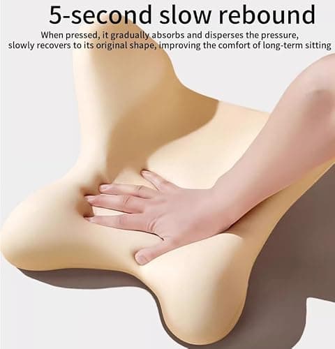 Ergonomic Lumbar Support Cushion for Office Chair - Memory Foam Back Pillow with 3D Spine Alignment, Non-Slip Base for Car Seat, Gaming Chair & Sofa (40cm x 39cm x 12.5cm) (Pink) — view 5