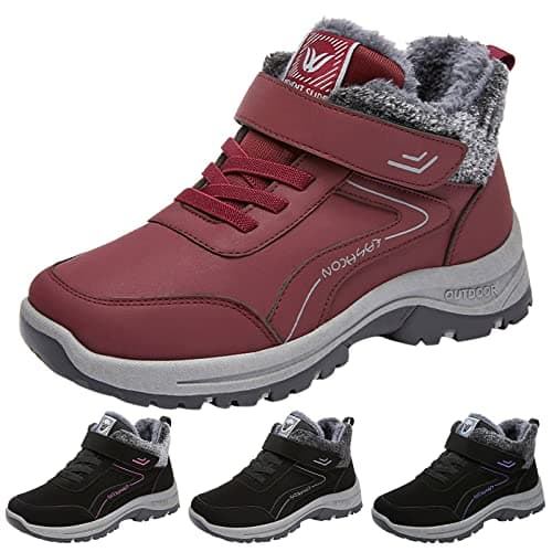 Walking Trainers Womens Womens Trainers Fashion Winter Wide Fit Orthopedic Shoes Comfortable Flat Round Toe Solid Color Plush Warm Trainer Arch Support Sneakers Running Shoes Women Grey 5.5 — view 5