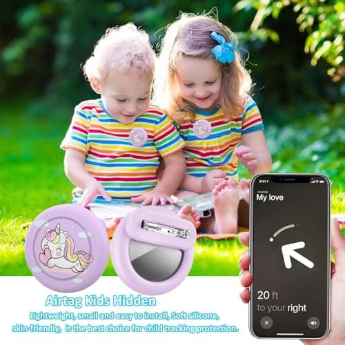 QZKJQDD Compatible with Air-Tag Holder for Kids Hidden Case, Cute Unicorn Air-Tag Tracker for Kid, Hidden Kids Holder with Invisible Pin, Anti Lost, tracker for kids, for Children, Elderly, Luggage — view 4