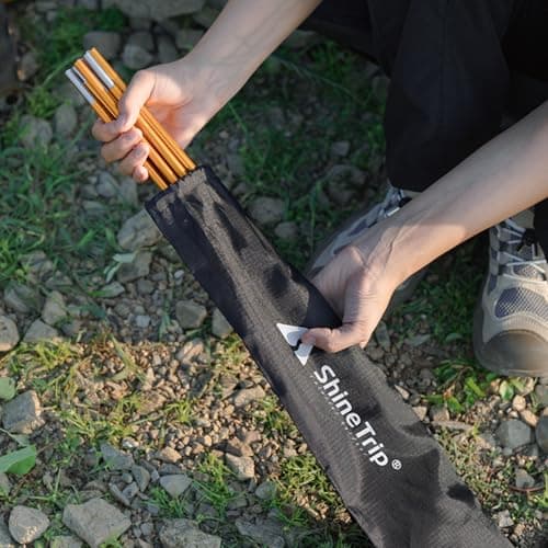 TRIWONDER Tent Poles Replacement Set of 2 Aluminium Alloy Camping Poles Adjustable Tent Support Rod Kit for Hiking Picnic (Gold, 3.6m) — view 6