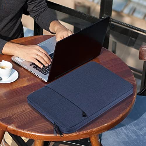 Chelory 17.3 17.5 Inch Laptop Sleeve Compatible with 17.3-17.5" Notebook Ultrabook Chromebook Computer HP Lenovo Asus Acer Dell, Shockproof Protective Cover Bag Carrying Case with Pocket, Dark Blue — view 6