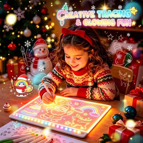 EUCOCO Girls Toys for 2 3 4 5 6 7 8 9 10 Year Old Girl Gifts, Led Drawing Board Gift for 2-12 Year Old Girls Birthday Presents Drawing Pad for Kids Toys Christening Gifts for Girl Travel Toy Games — view 5