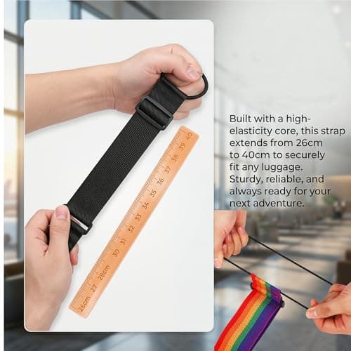 OYUUJII 4 Pcs Luggage Straps,Black and Colorful Luggage Connector Straps — view 2