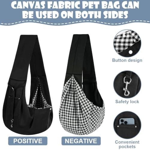 Adiwo Puppy Carrier, Dog Carrier Bag Shoulder Tote, Reversible Hands-free Dog Carry Sling for Small & Medium Dogs & Cats, Soft & Comfortable, for Outdoor Walking, Travel, Shopping — view 5