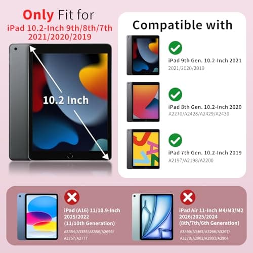 MoKo for iPad 9th/8th/7th Generation Case 10.2-Inch with Pencil Holder,Pink — view 2