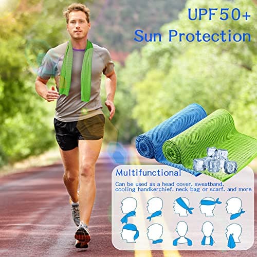 YORFULL Cooling Towels for Neck,Quick Drying Ice Towel Instant Cooling Relief,Soft Breathable Chilly Towel for Gym,Golf,Yoga,Camping,Running, Workout,and More Activities Blue — view 6