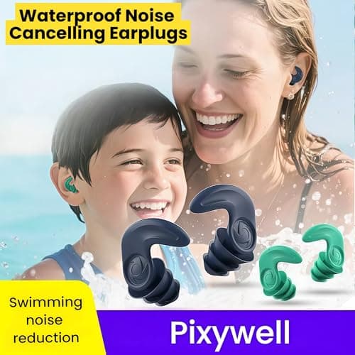Pixywell Noise Cancelling Earplugs for Sleep and Swim UK - UKAS Certified Side Sleeper Comfort, Small Ear Canal Fit, Reusable Washable for Tube/NHS Shift/Pub, Carbon Trust Certified (Adult Dark Blue) — view 2