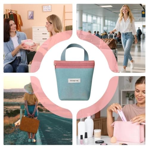 Travel Beach Bag, Breathable Mesh Tote, Lightweight Foldable, Gym, Camp — view 4
