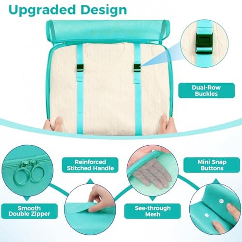 BAGAIL 8-Piece Packing Cubes Set, Travel Organizers with Breathable Mesh & Shoe Bag, Lightweight Nylon Packing Organisers for Luggage Suitcase, 9 Colors - Blue Sky — view 5