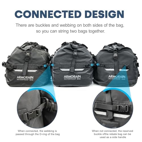 ARMORAIN Waterproof Travel Bag 120-140 L, Motorcycle Bag, Waterproof Motorcycle Tail Bag, Expedition Bag with Carry Strap, Roof Bag, Car for Motorcycle, Car, Camping, Boating, Kayaking — view 4