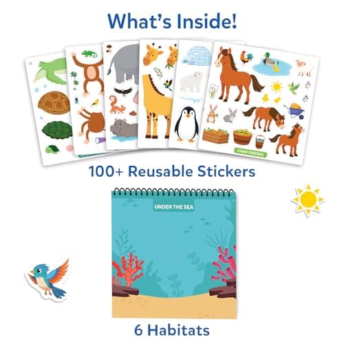 Skillmatics Peelies – Animals, Reusable Stickers, Travel Toy, Gift for Kids — view 3