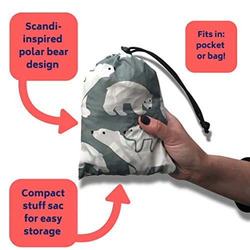 BundleBean - Babywearing Lightweight Raincover (Sage-Grey Polar Bear) - Waterproof & Windproof Baby Carrier, Includes Storage Bag, Silky-Soft Waterproof Fabric, Universal Fit, New Born to 4 Years Old — view 3