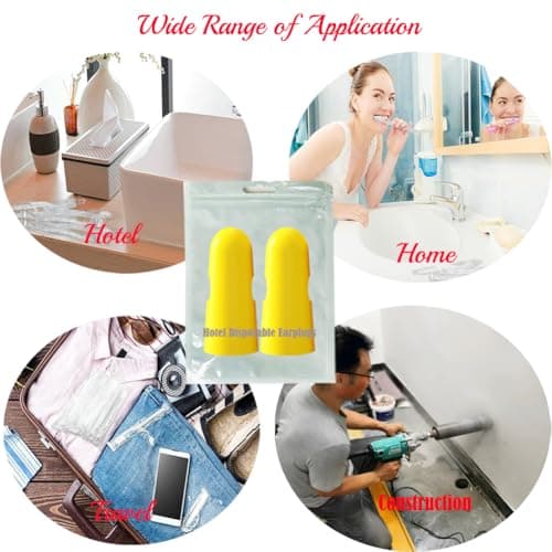 50Pairs Luxury Individually Wrapped Noise Cancelling Hotel Disposable Earplugs; Comfortable Noise Reduction Travel Sleep Ear Plugs for Sleeping, Swimming,Work,Construction, Concerts, Loud Activities — view 6