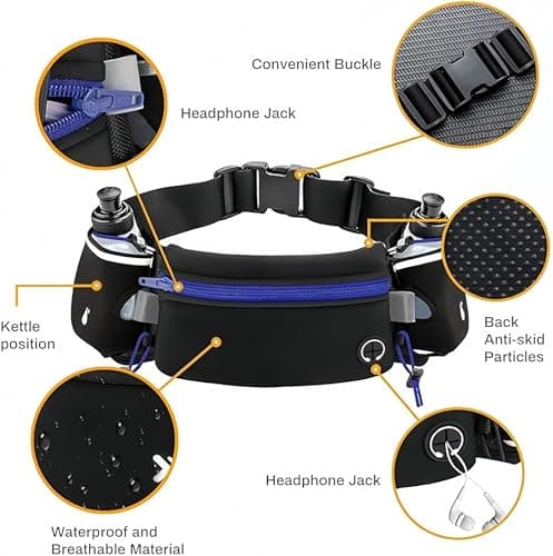 ROSSRORE Running Belt with Water Bottles Anti-Bounce for Women Gym Training — view 5
