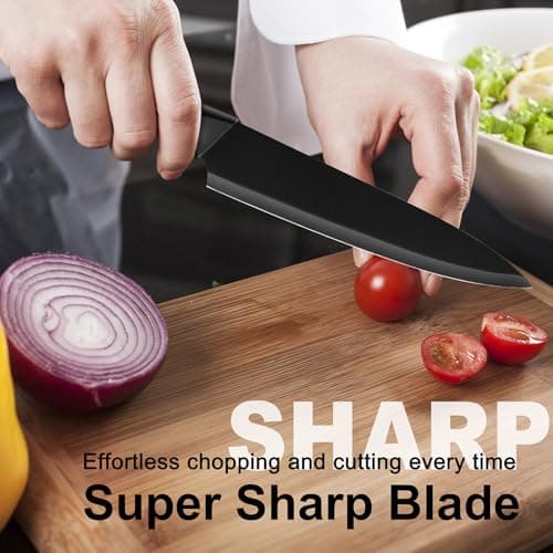 Onader Kitchen Knife Set with Block, 15Pcs Stainless Steel Sharp Knife Set — view 5