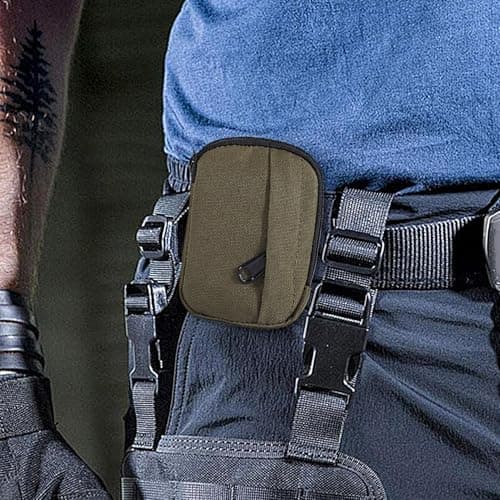 Utility Belt Pouch for Men – Small Keychain Bag, Outdoor Waist Case | Portable Coin Purse Card Holder, Nylon Earphone Pack, Hiking Travel Camping Wallet, Compact Everyday Carry Organizer — view 4
