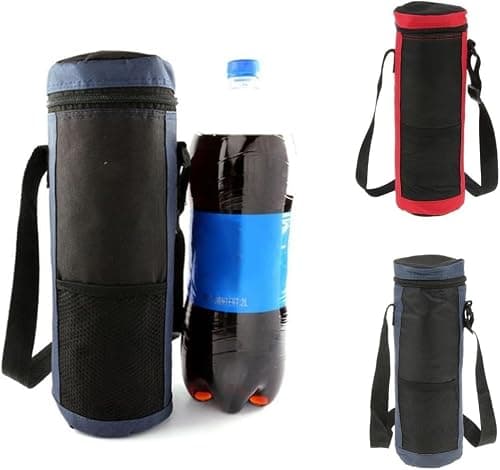 Chencunquangod 2L Waterproof Insulated Cooler Bag, Oxford Cloth Water Bottle Bag, Insulated Inner Keep Cool Carry Bag with Strap (Red) — view 5