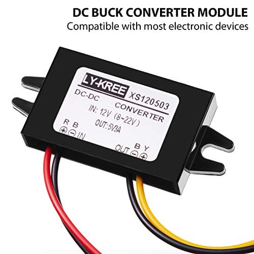 Weewooday Direct Current Converter 12v to 5v 3a 15w Buck Converter Module, Reduced Voltage Regulator Car Power Output Power Adapter, Wire Interface(1 Piece) — view 4