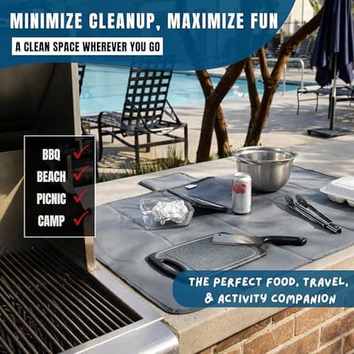 Portable Travel Mat Blanket Set of 2 for - Food - Home - Bed - Travel - Picnic - Camping - Airplane - Outdoor - Packable - Washable - Reversable — view 5