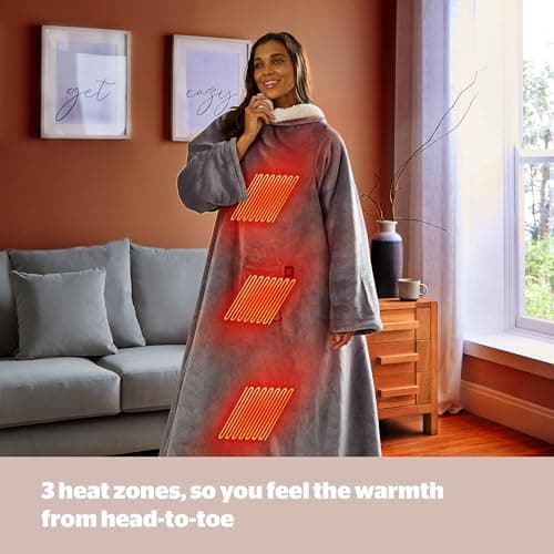Silentnight Snugsie Wearable Blanket, USB Heated, Charcoal — view 2