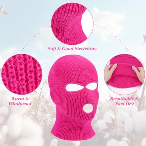 HAGOT 3 Hole Full Face Balaclava, Winter Knitted Balaclava, Ski Face Cover Unisex, Full Facecover for Outdoor Sports — view 2