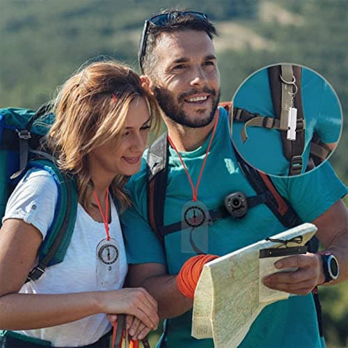 Orientation Compass, Waterproof Map Case with Emergency Whistle, Navigation Compass and Transparent Map Cover Waterproof Map Holder with Lanyard for Explorer Expedition Camping, Hiking, Survival — view 6