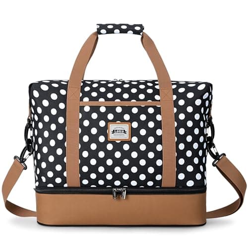Lekesky Travel Holdall Bag for Women – Underseat Cabin Bag for Ryanair (40×30×20cm), Ideal for Weekend Trips, Overnight Stays, Gym, Sports or Hospital Use (Dot)