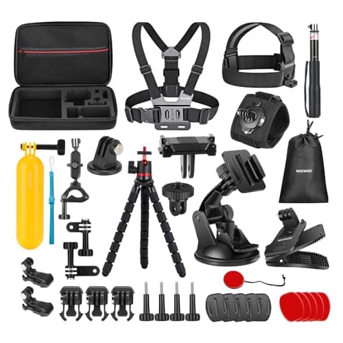NEEWER 35 in 1 Action Camera Pro Accessories Kit Compatible with DJI Osmo Action 5 Pro 4 3 GoPro, Quick Release Adapter Mount for Diving Hiking Motorcycling Mountain Cycling Skiing Surfing Vlog, GP-51