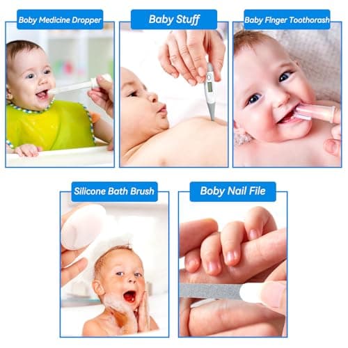 Baby Health and Care Kit, Portable Baby Safety Care Kit, Baby Essentials Kit for Newborns (Grey-White, 20-in-1) — view 4