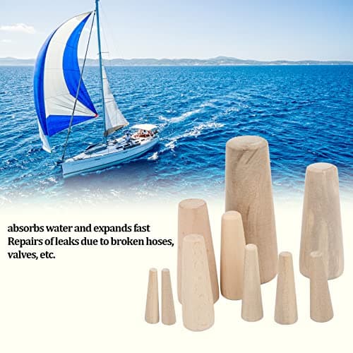 Tissting Set of 10 Marine Tapered Conical Thru-Hull Emergency Soft Wood Plugs Kit,Drain Stopper,Suitable for Boat Yacht — view 2