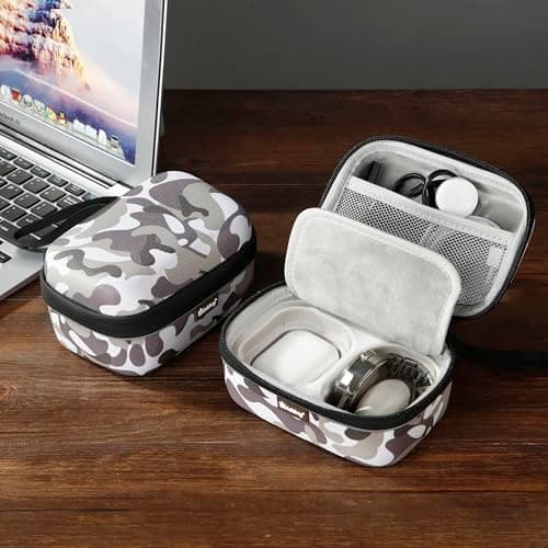 Tactical Watch Box, Camo Watch Travel Case with Carabiner for Wristwatches,Smart Watches, AirPods,earbuds, — view 2