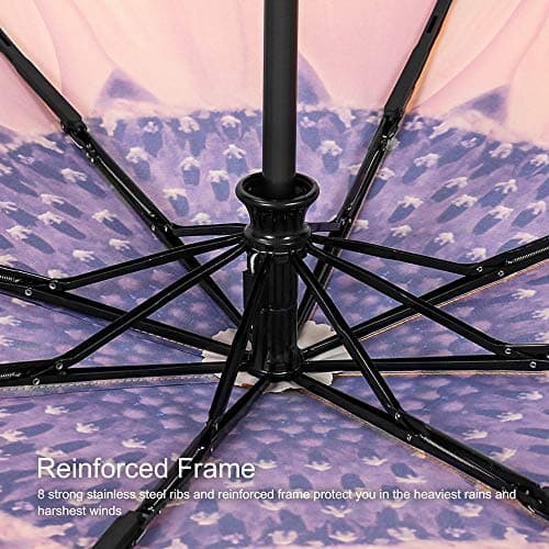 YumSur Windproof Travel Umbrellas - Lightweight Automatic Compact Folding Umbrella Blue Sky Design, Reinforced Canopy, Auto Open/Close, for Men and Women — view 4