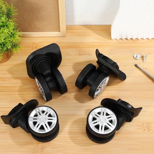 JUMPLAWN 4 Pcs Suitcase Wheels Replacement Universal with Double Row Wheels, TPE and Pp Material, Easy Installation Suitcase Repair Parts for Luggage and Travel Trunk Repair — view 6