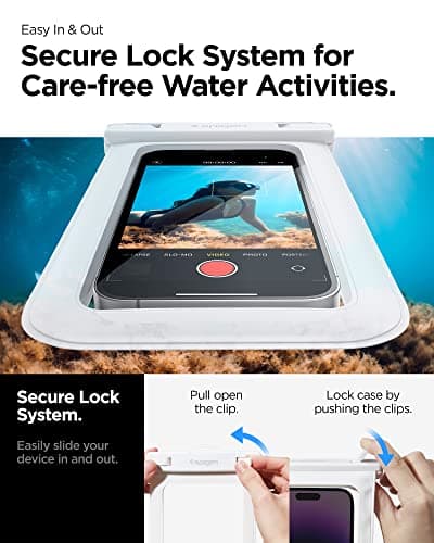 Spigen [2 PACK Waterproof Floating Phone Case Up to 8.2" White — view 6