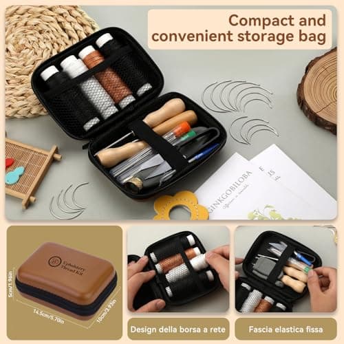 Leather Sewing Kit, Needle and Thread Kit Leather Needles Hand Sewing — view 6
