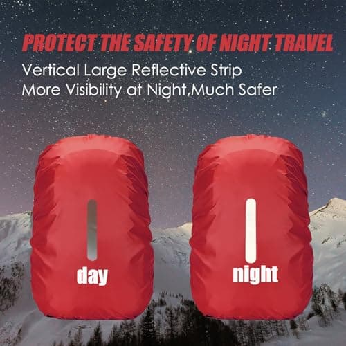 LICQIC Waterproof Rain Cover for Backpack, S (30-40L), Red — view 5