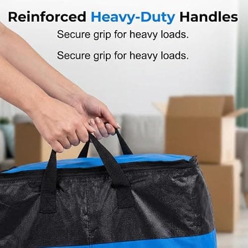 180L Collapsible Storage And Moving Bag,Jumbo Moving & Storage Bag, Heavy-Duty Handles & Zippered Closure, Folds Flat, Perfect For Moving, Travel Or Closet Organization (Blue,180L) — view 5