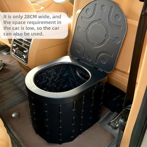 Portable Toilet, Upgraded Foldable Camping Toilet with Lid — view 6