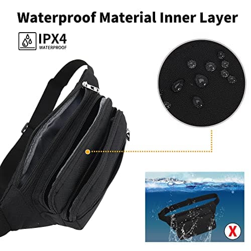 IHIGOGOFA Bumbags Waist Fanny Pack Fashion Bum Bag with 65cm Extended Belt for Dog Walking Climbing Hiking Travel Cycling Girls Ladies Men Women — view 6