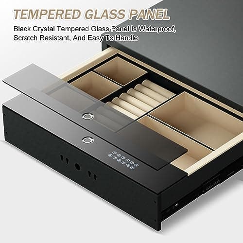 Pistol Safe, Biometric and Password Lock, Fingerprint Intelligent Steel Safe for Home, Nightstand, Jewelry, Handgun Organizer — view 5