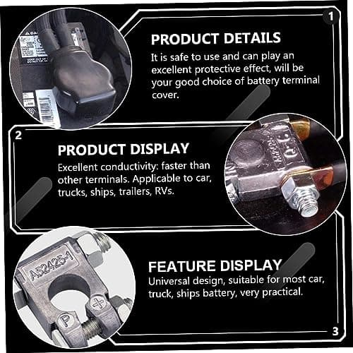 TOKIDNY Military Grade Battery Terminal Post Kit for Cars Trucks Rvs and Marine Boats – Includes Positive and Negative Battery Clips with Flame Retardant Covers — view 5