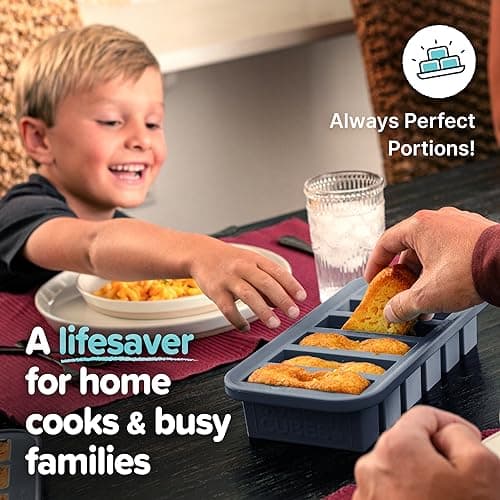 Souper Cubes 1/2 Cup Silicone Freezer Trays with Lids, Charcoal, 2-Pack — view 6