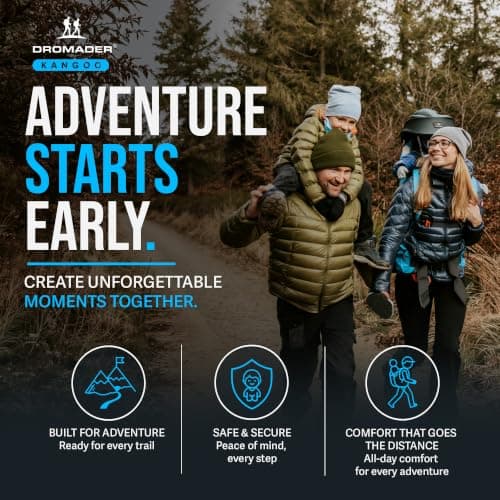 DROMADER Baby Carrier Backpack | Toddler Hiking Carrier with Sun Canopy — view 5