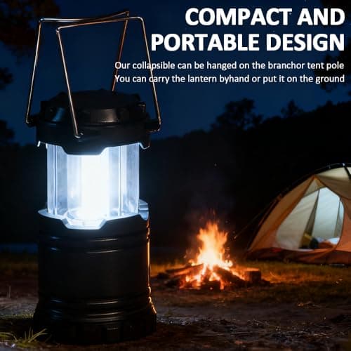 Ram® 2 x Portable Camping Lantern Battery Operated LED Camp Tent Hiking Emergency Outdoor Hanging Light with Foldable Hooks — view 5